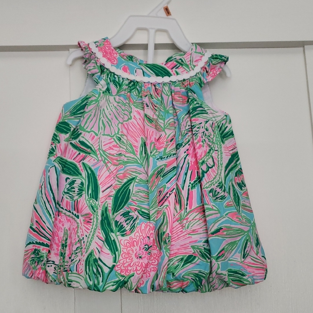 Lilly Pulitzer Pink and Green Baby Dress